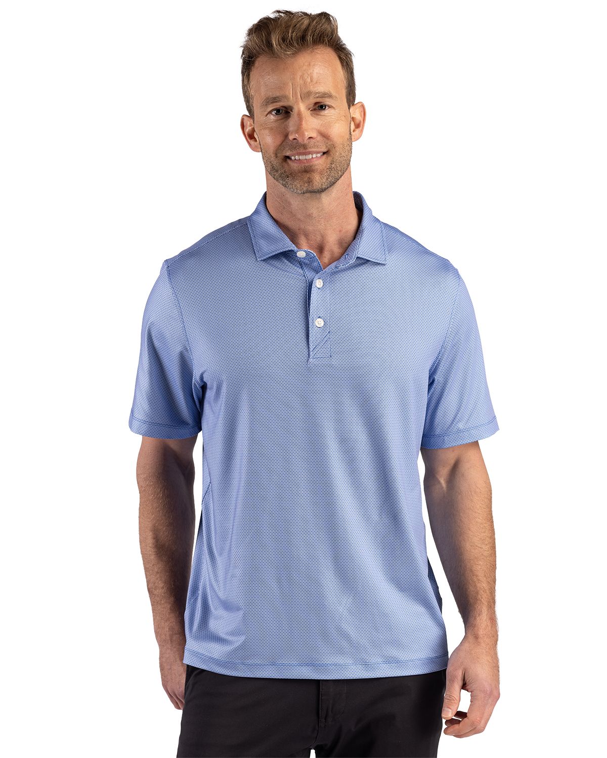 Cutter & Buck Pike Recycled Lattice Print Mens Polo