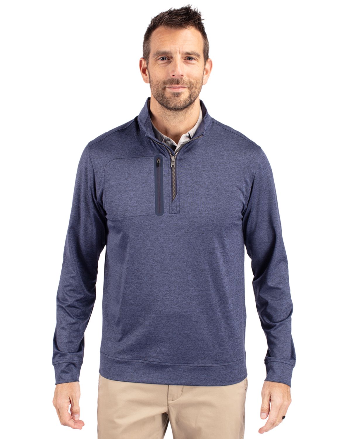 Cutter & Buck Stealth Heathered Mens Quarter Zip