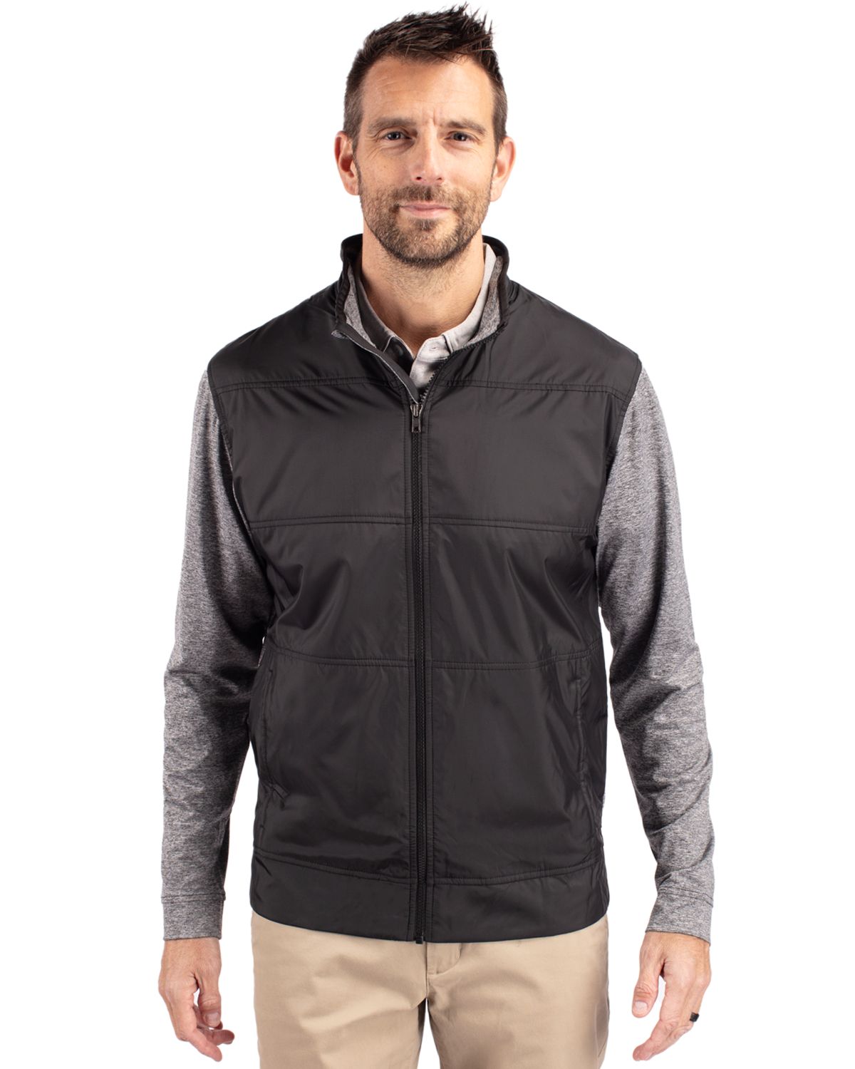 Cutter & Buck Stealth Recycled Hybrid Quilted Mens Windbreaker Jacket