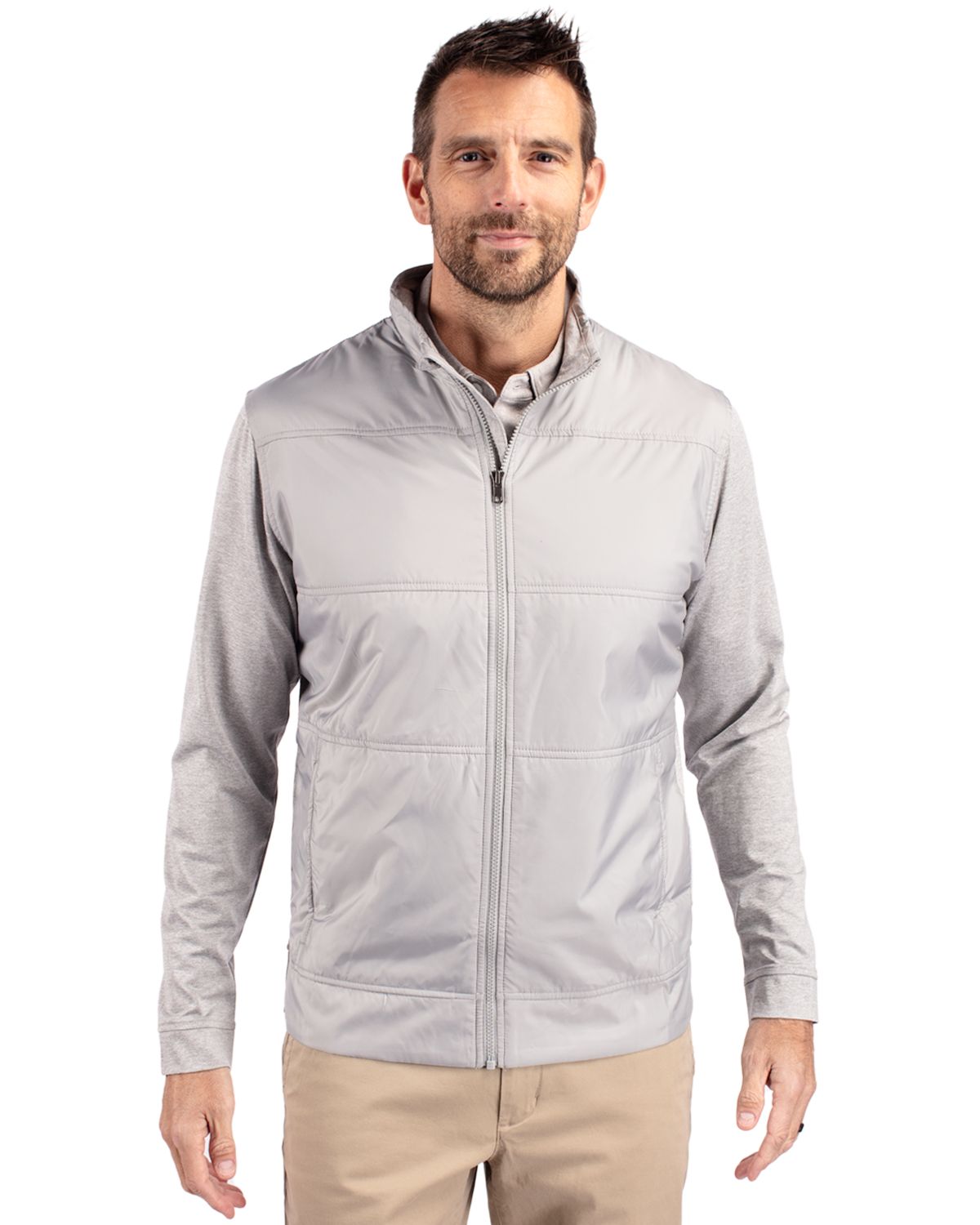 Cutter & Buck Stealth Recycled Hybrid Quilted Mens Windbreaker Jacket