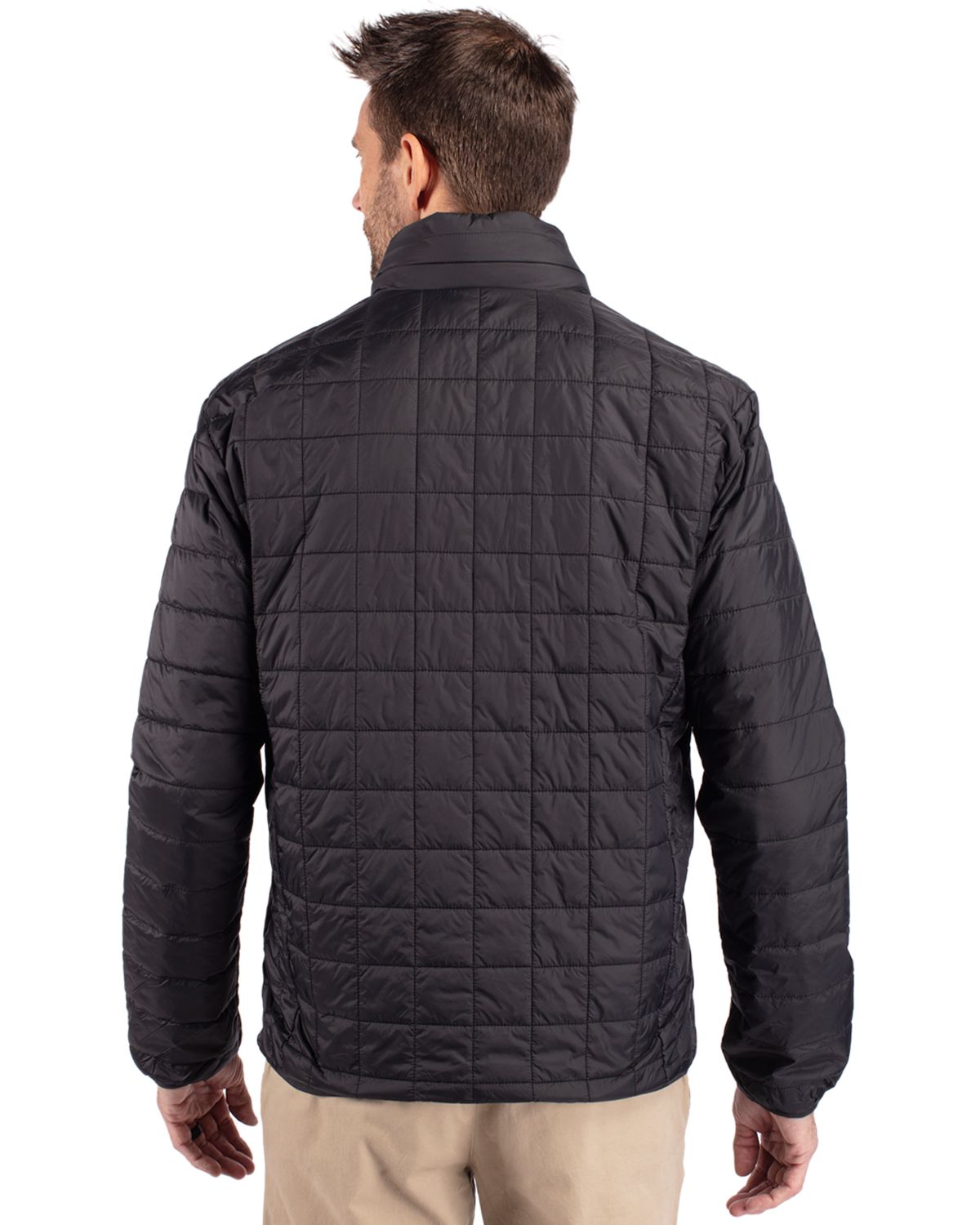 Cutter & Buck Rainier Recycled Insulated Puffer Mens Big & Tall Full Zip Jacket