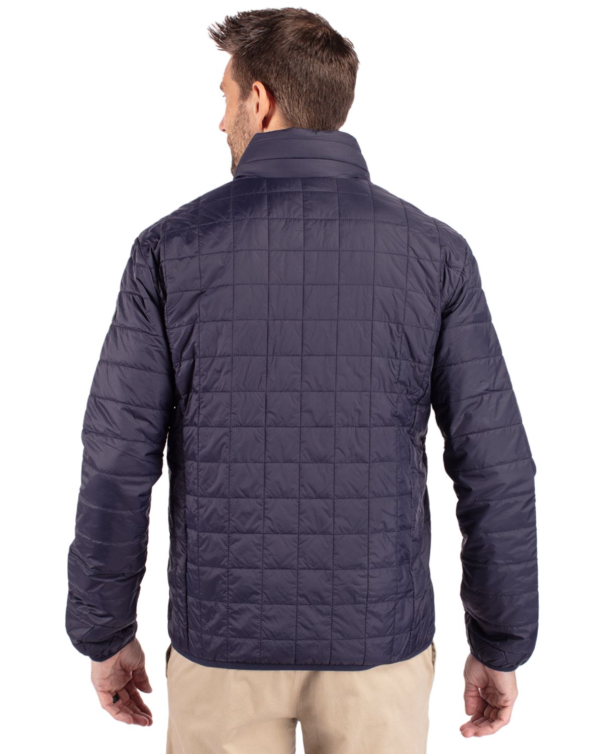 Cutter & Buck Rainier Recycled Insulated Puffer Mens Big & Tall Full Zip Jacket