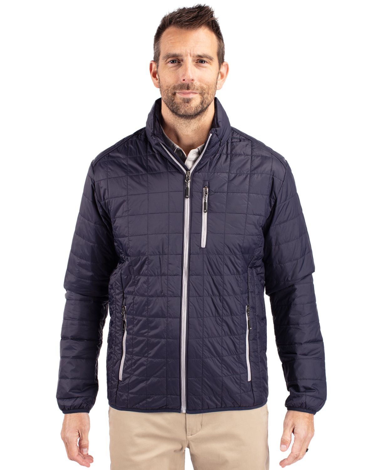 Cutter & Buck Rainier Recycled Insulated Puffer Mens Full Zip Jacket