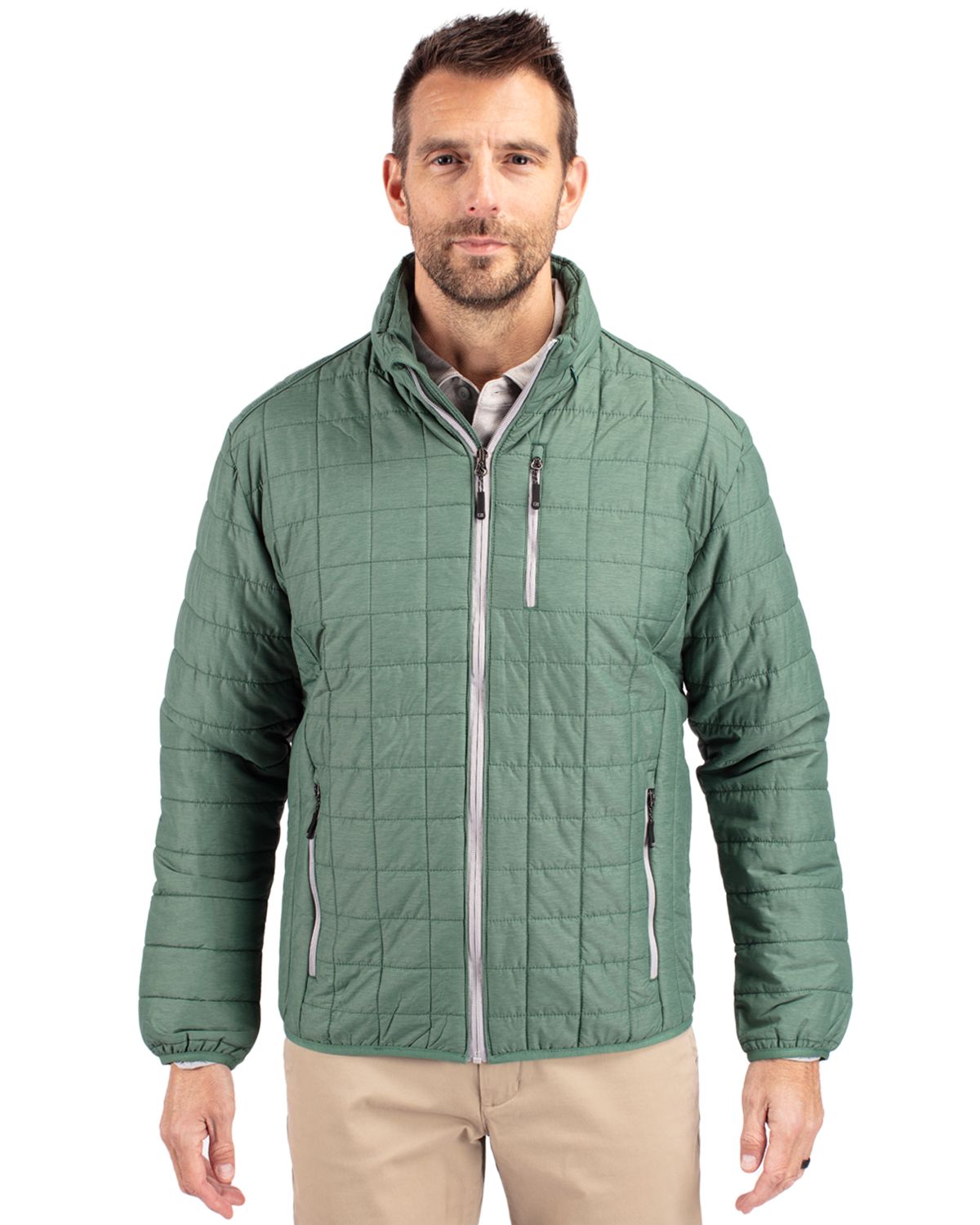 Cutter & Buck Rainier Recycled Insulated Puffer Mens Full Zip Jacket