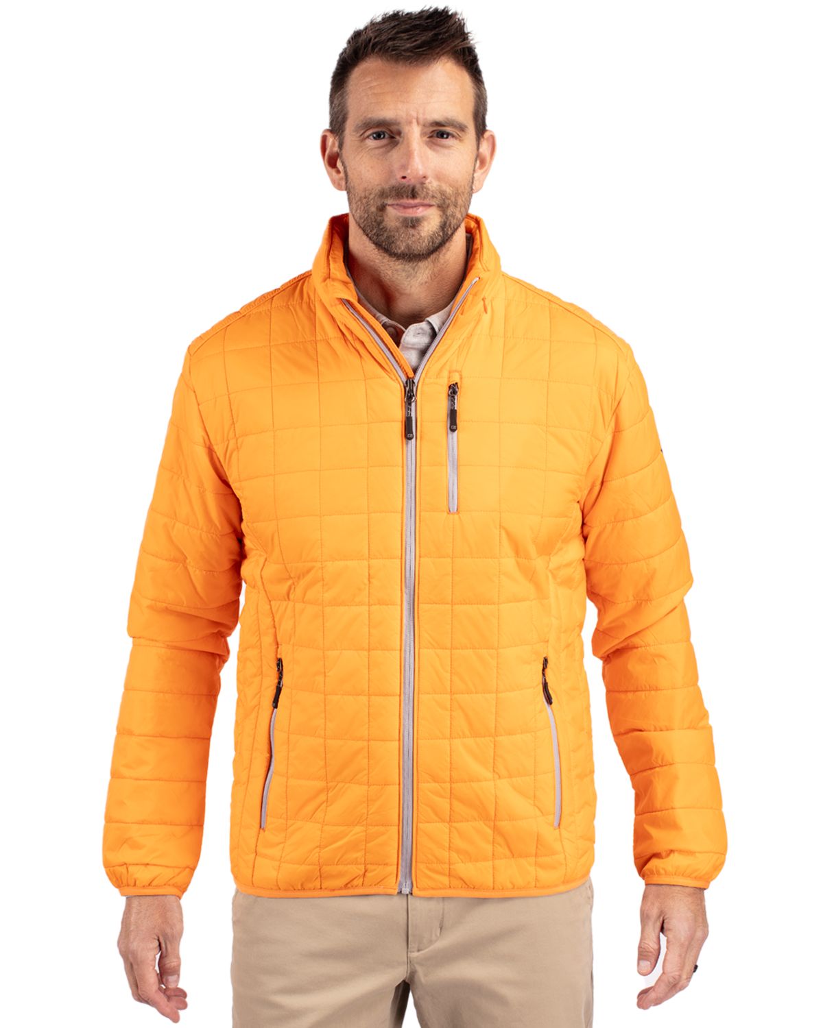 Cutter & Buck Rainier Recycled Insulated Puffer Mens Full Zip Jacket