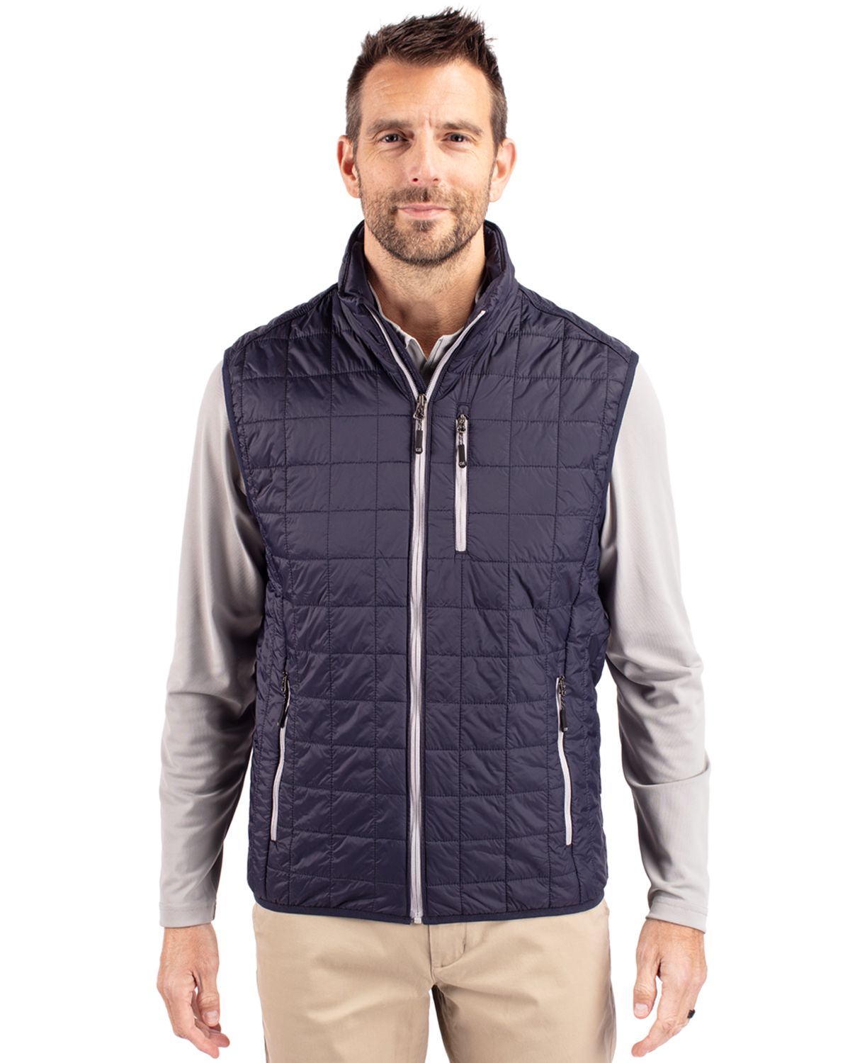 Cutter & Buck Rainier Recycled Insulated Puffer Mens Full Zip Vest