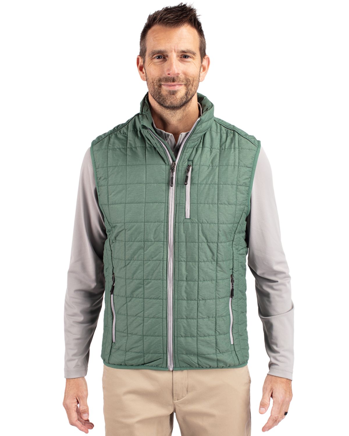 Cutter & Buck Rainier Recycled Insulated Puffer Mens Full Zip Vest