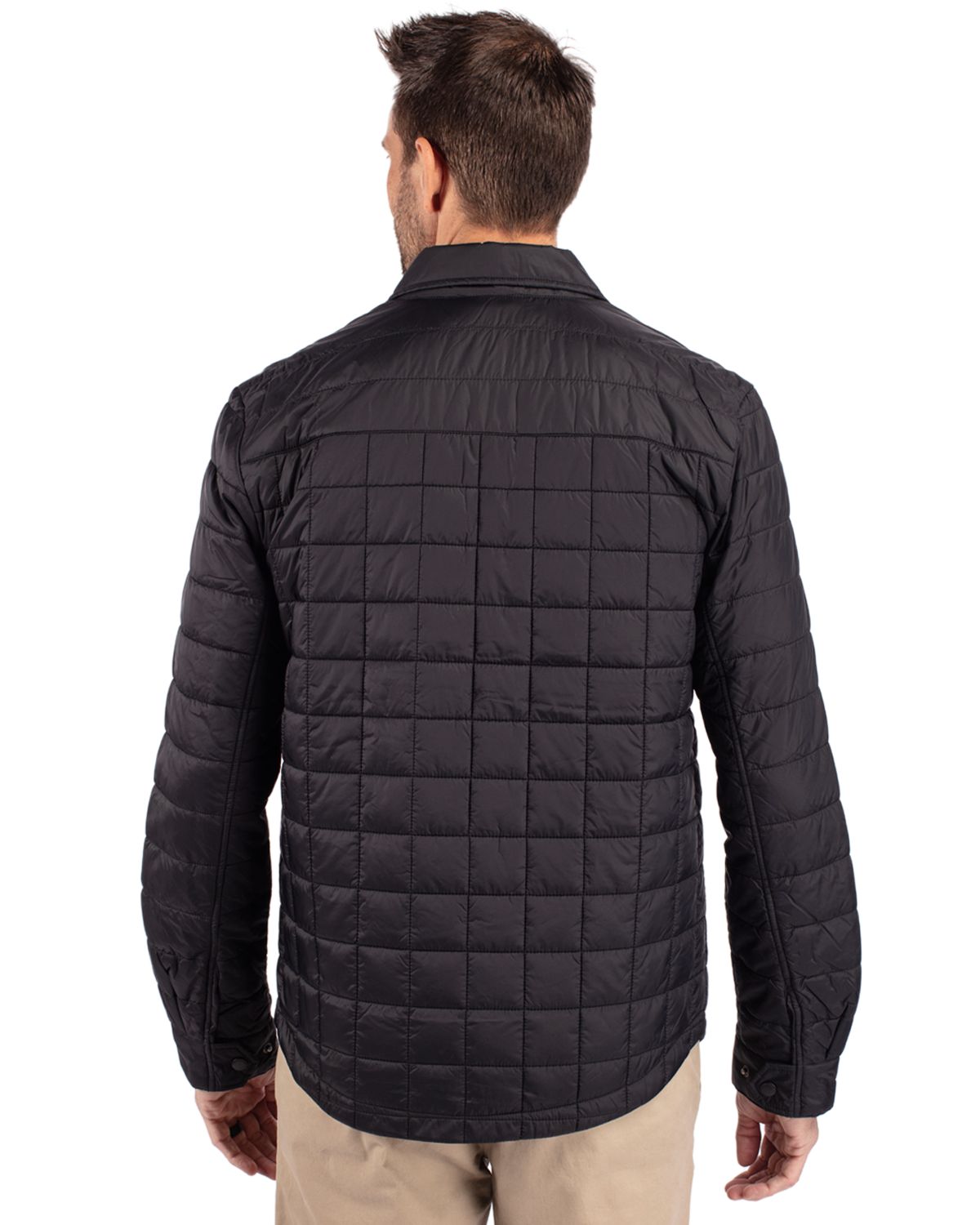 Cutter & Buck Rainier Recycled Insulated Puffer Mens Full Zip Shirt Jacket