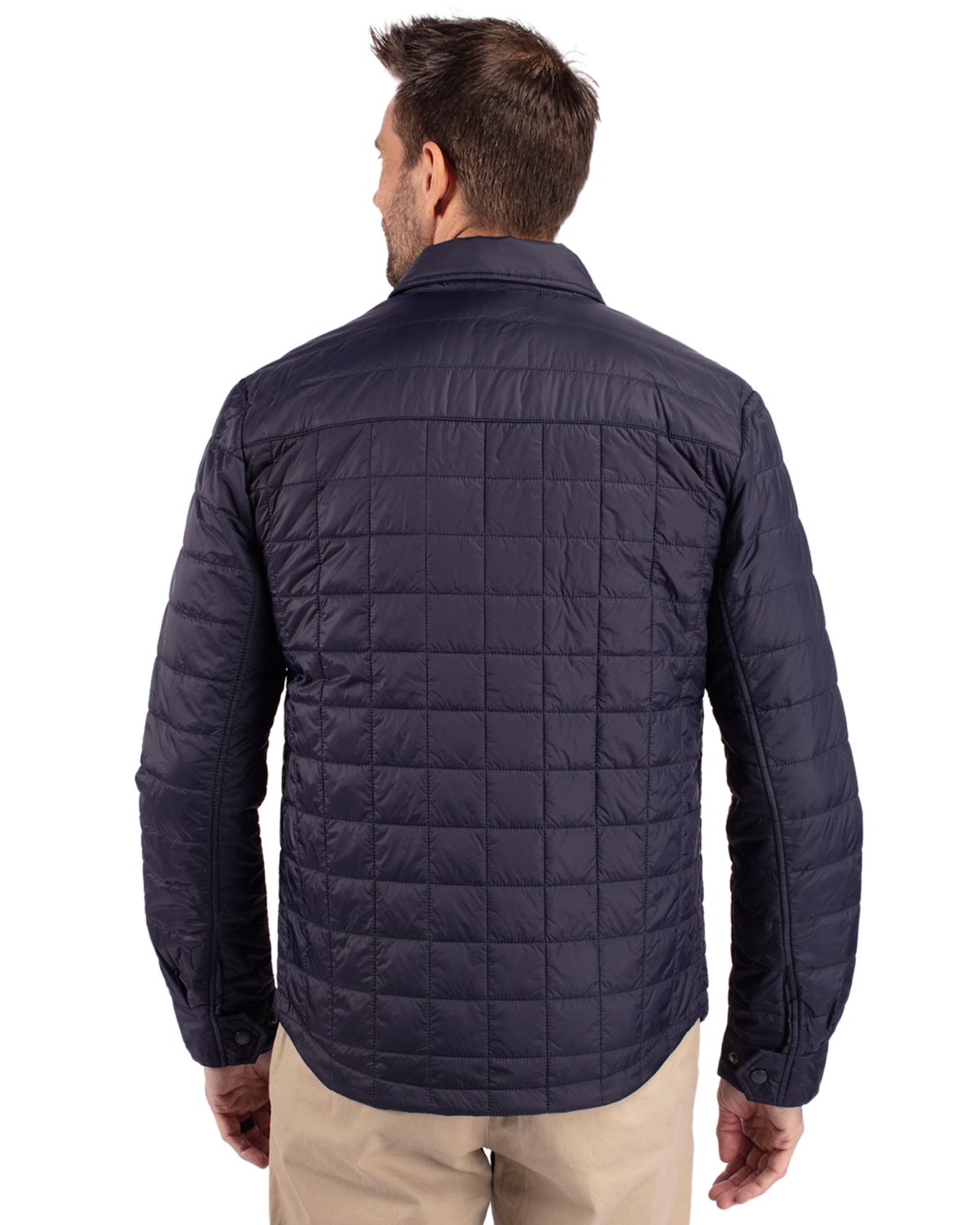 Cutter & Buck Rainier Recycled Insulated Puffer Mens Full Zip Shirt Jacket