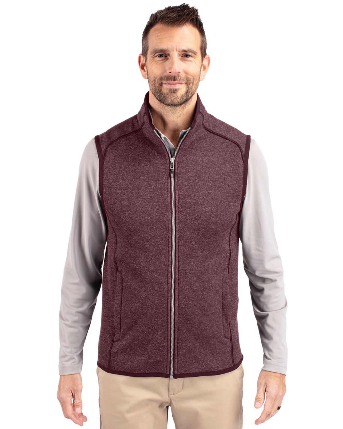 Cutter & Buck Mainsail Sweater-Knit Mens Full Zip Vest