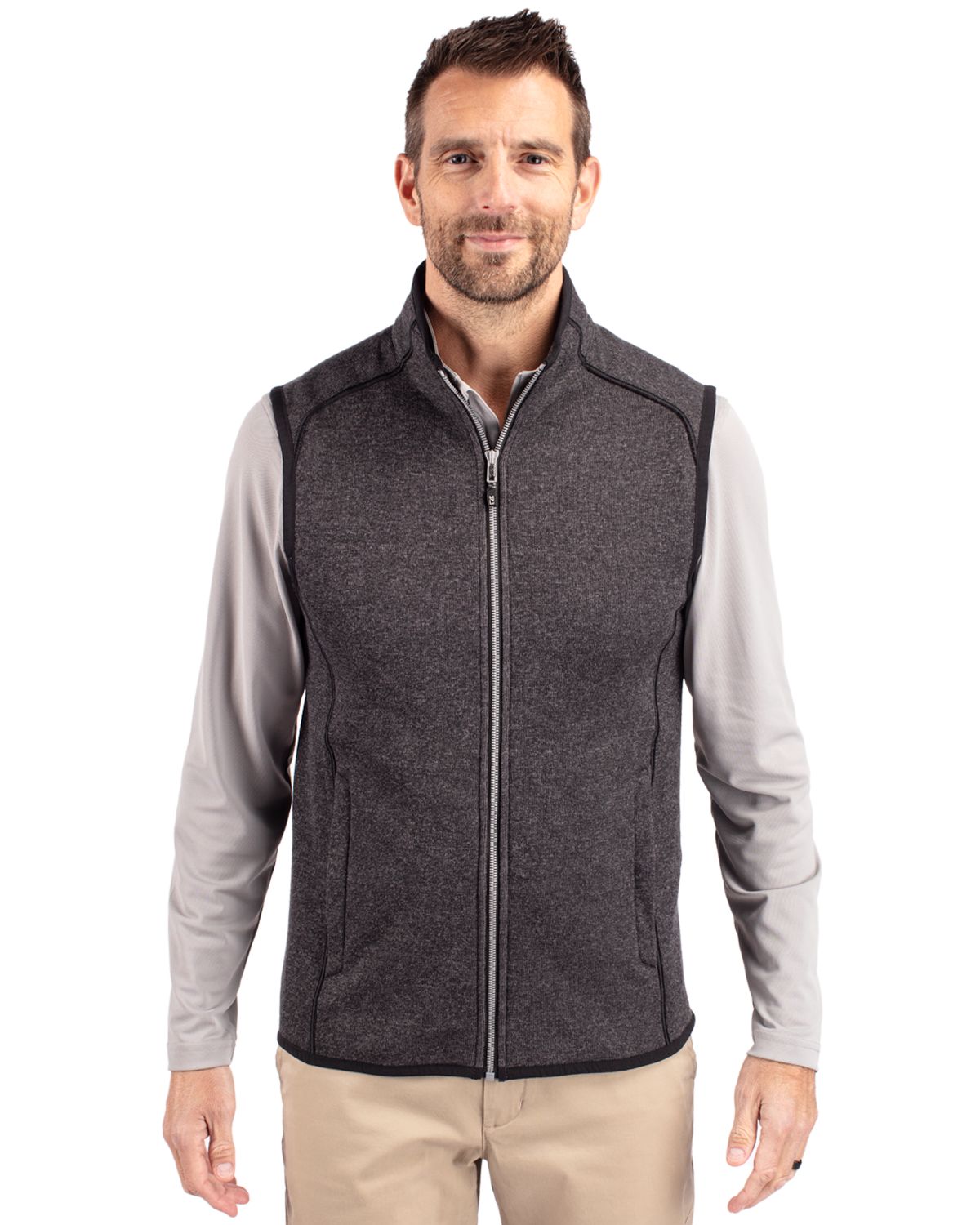 Cutter & Buck Mainsail Sweater Knit Full Zip Vest - Men's Big & Tall