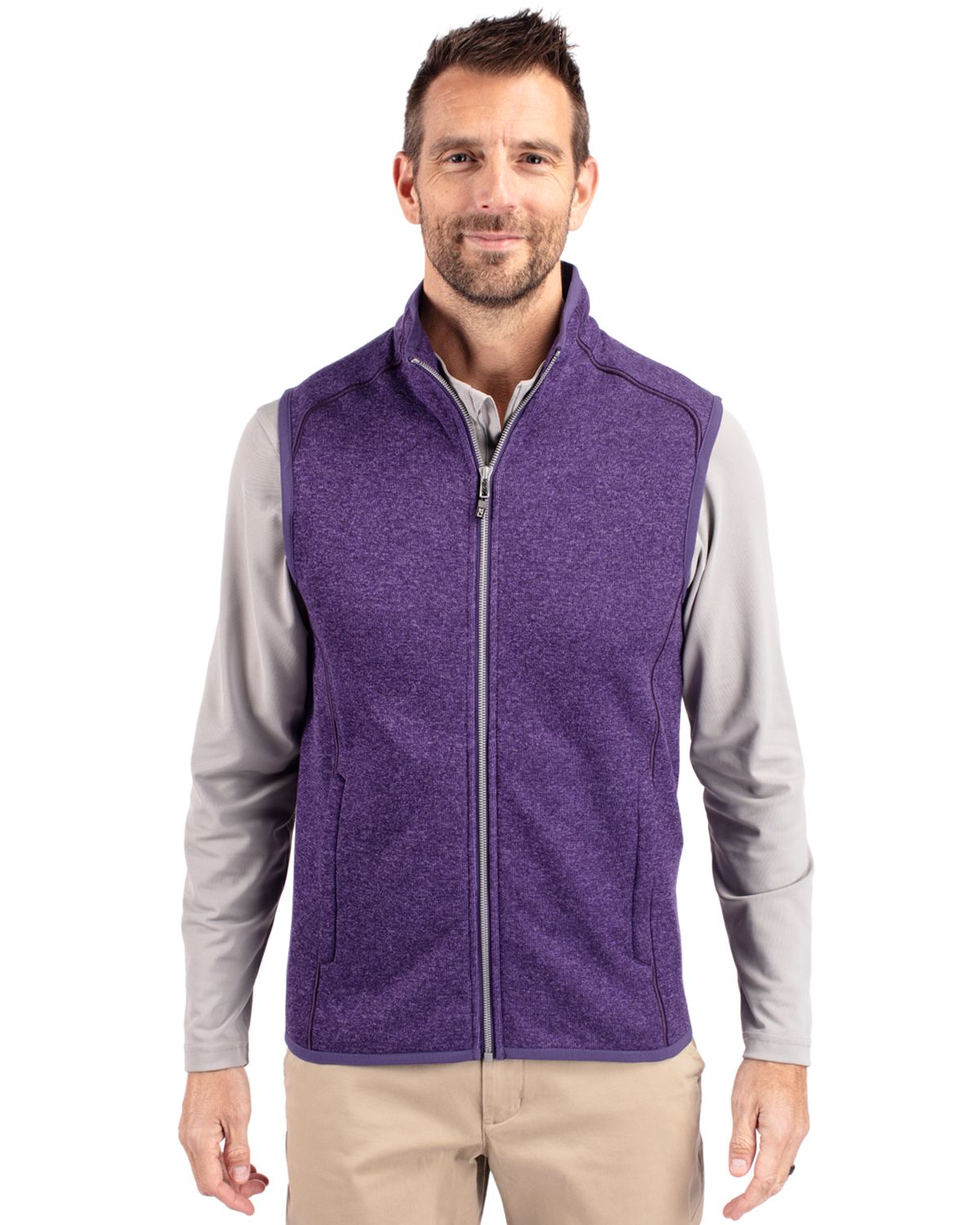 Cutter & Buck Mainsail Sweater-Knit Mens Full Zip Vest