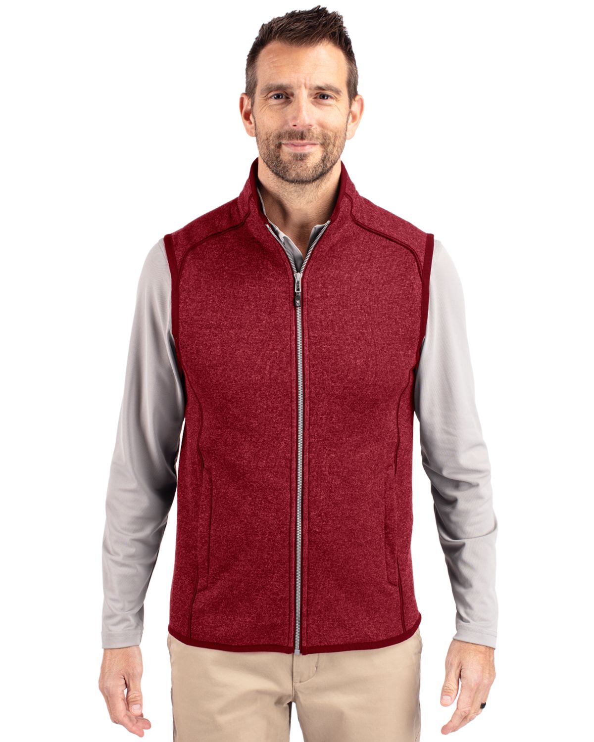 Cutter & Buck Mainsail Sweater-Knit Mens Full Zip Vest