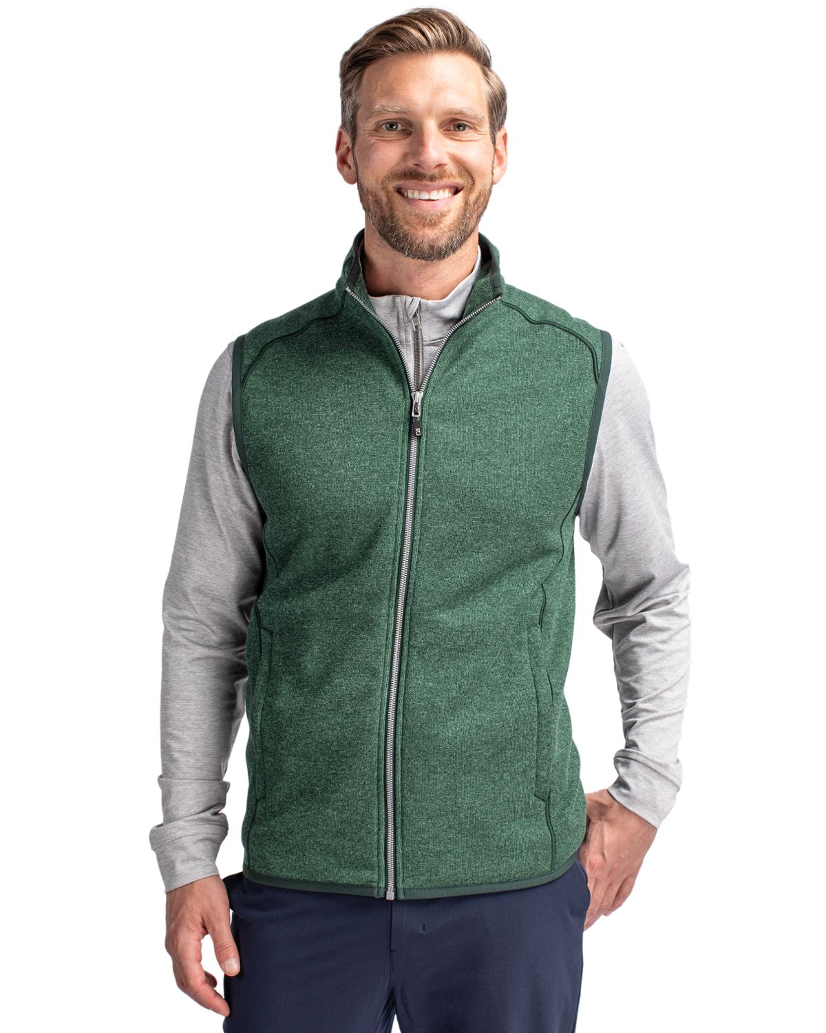 Cutter & Buck Mainsail Sweater-Knit Mens Full Zip Vest
