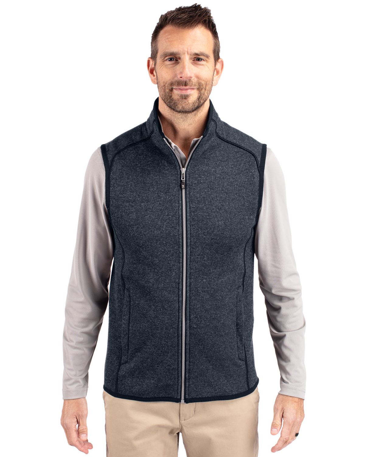 Cutter & Buck Mainsail Sweater-Knit Mens Full Zip Vest