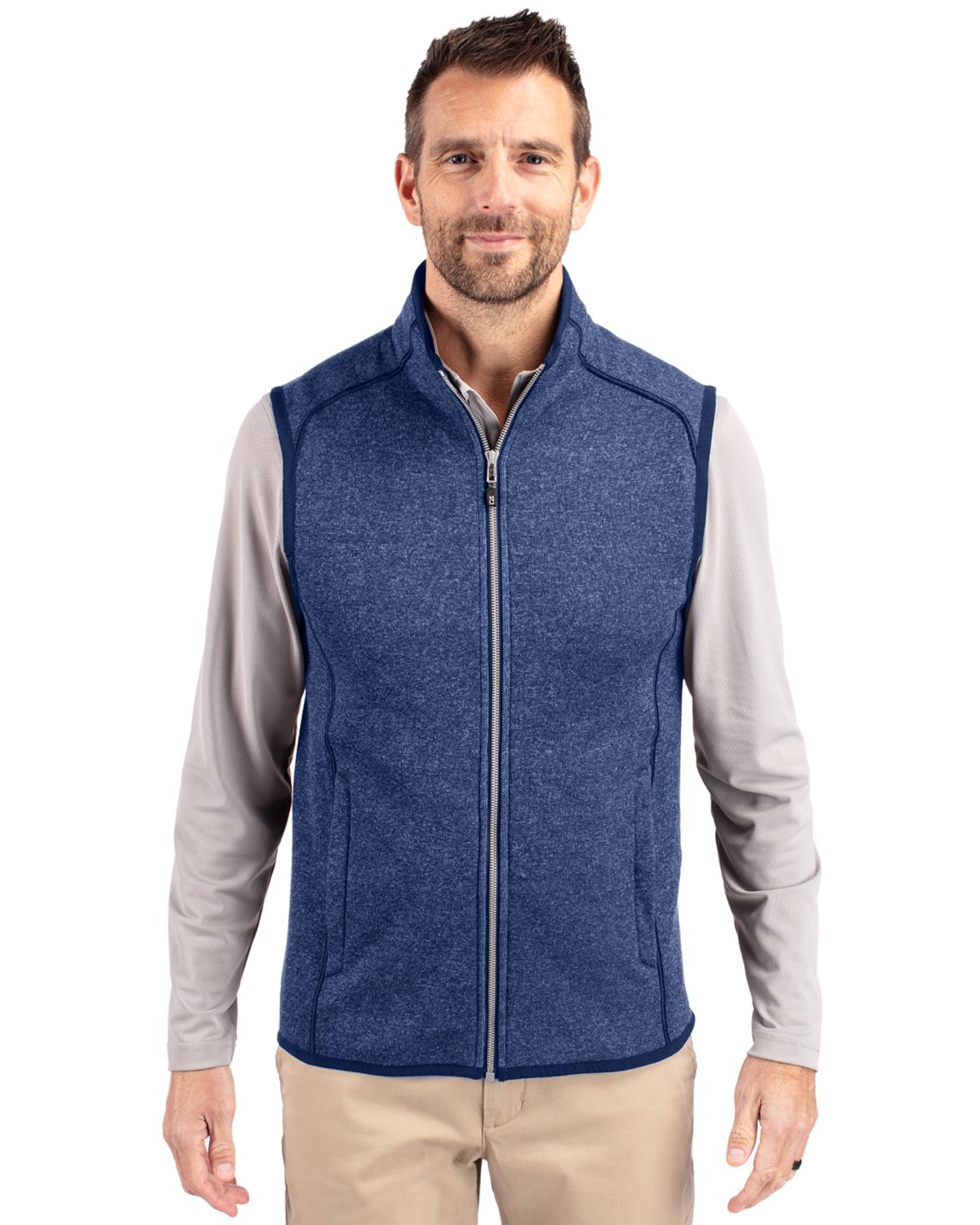 Cutter & Buck Mainsail Sweater-Knit Mens Full Zip Vest