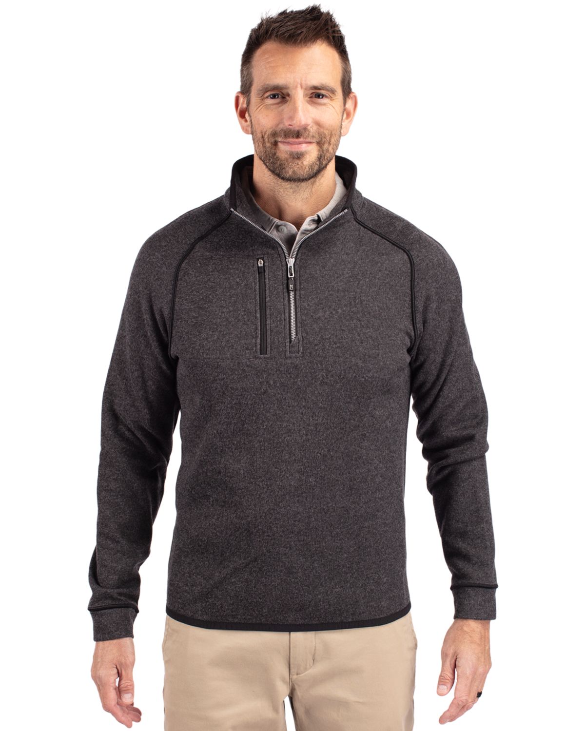 Cutter & Buck Mainsail Sweater-Knit Mens Half Zip Jacket