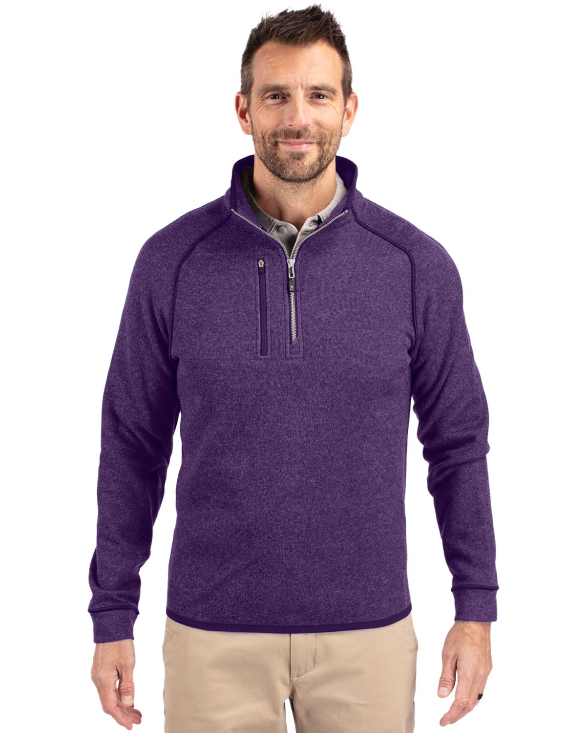 Cutter & Buck Mainsail Sweater-Knit Mens Half Zip Jacket
