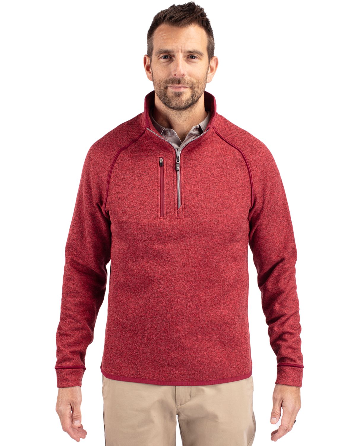 Cutter & Buck Mainsail Sweater-Knit Mens Half Zip Jacket