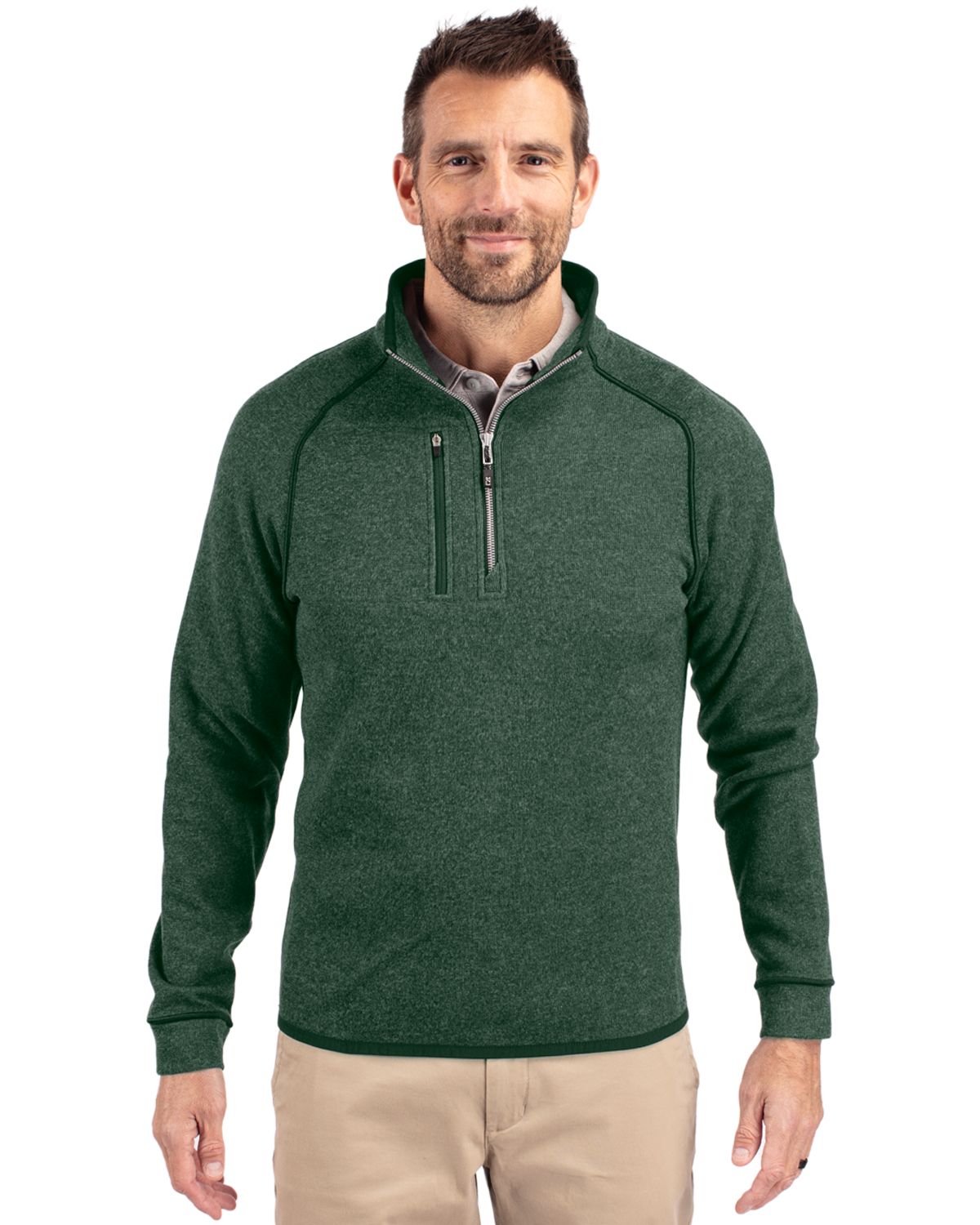 Cutter & Buck Mainsail Sweater Knit Half Zip Jacket - Men's