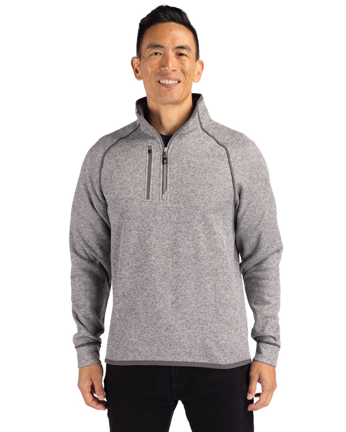 Cutter & Buck Mainsail Sweater-Knit Mens Half Zip Jacket