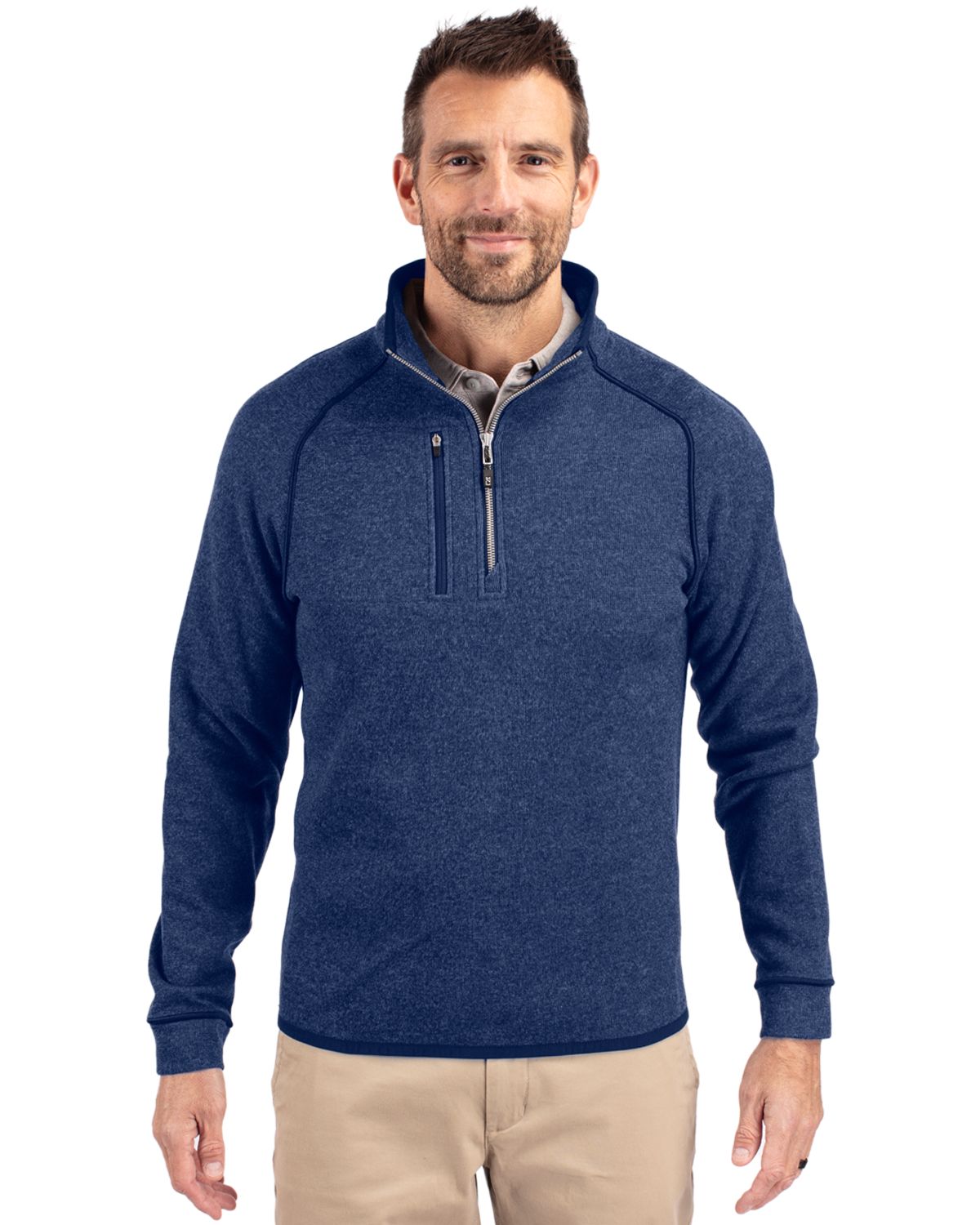 Cutter & Buck Mainsail Sweater-Knit Mens Half Zip Jacket