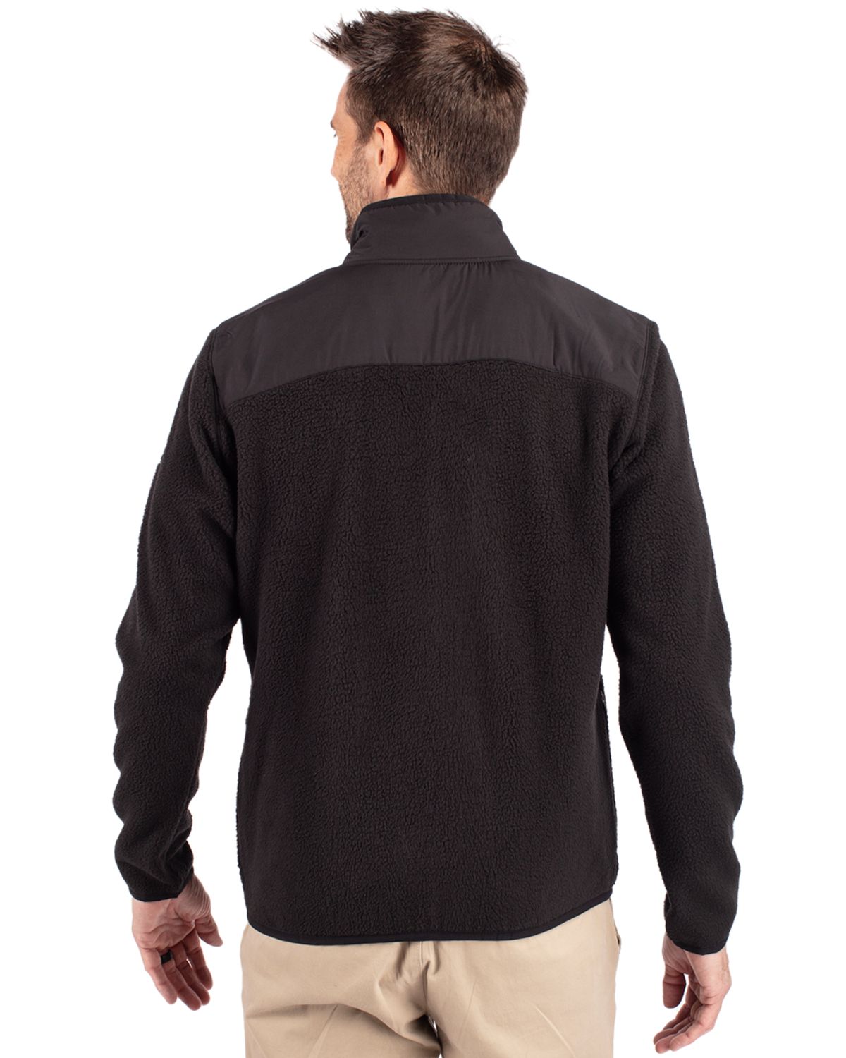 Cutter & Buck Cascade Epic Comfort Recycled Sherpa Fleece Mens Big & Tall Full Zip Jacket