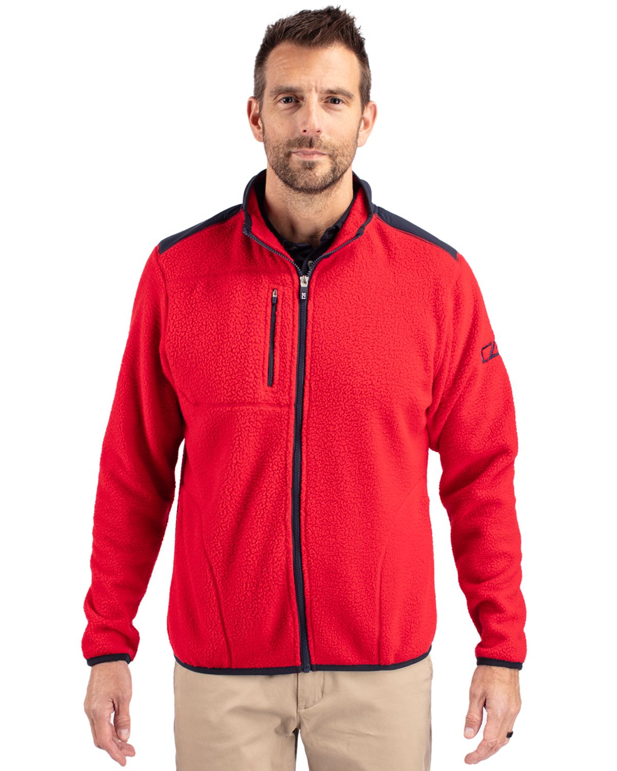 Cutter & Buck Cascade Epic Comfort Recycled Sherpa Fleece Mens Full Zip Jacket
