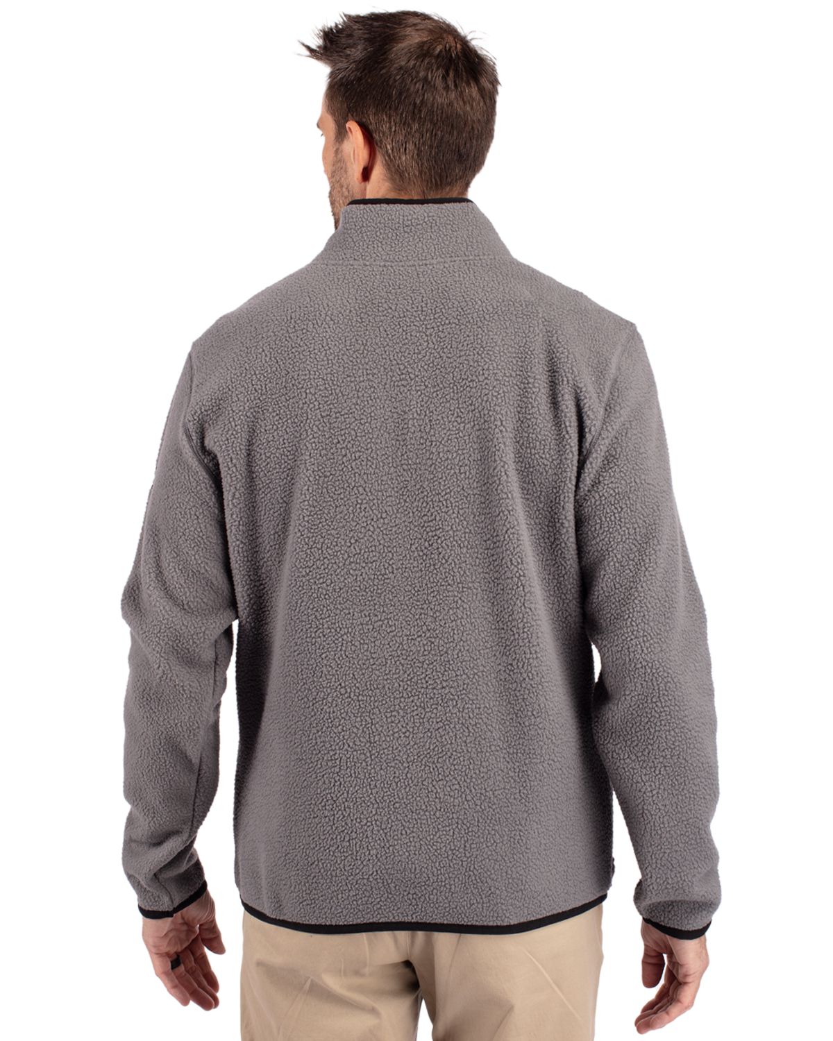 Cutter & Buck Cascade Epic Comfort Recycled Sherpa Fleece Mens Quarter Zip Jacket