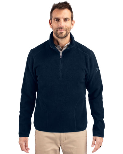 Cutter & Buck Cascade Epic Comfort Recycled Sherpa Fleece Mens Big & Tall Quarter Zip Jacket