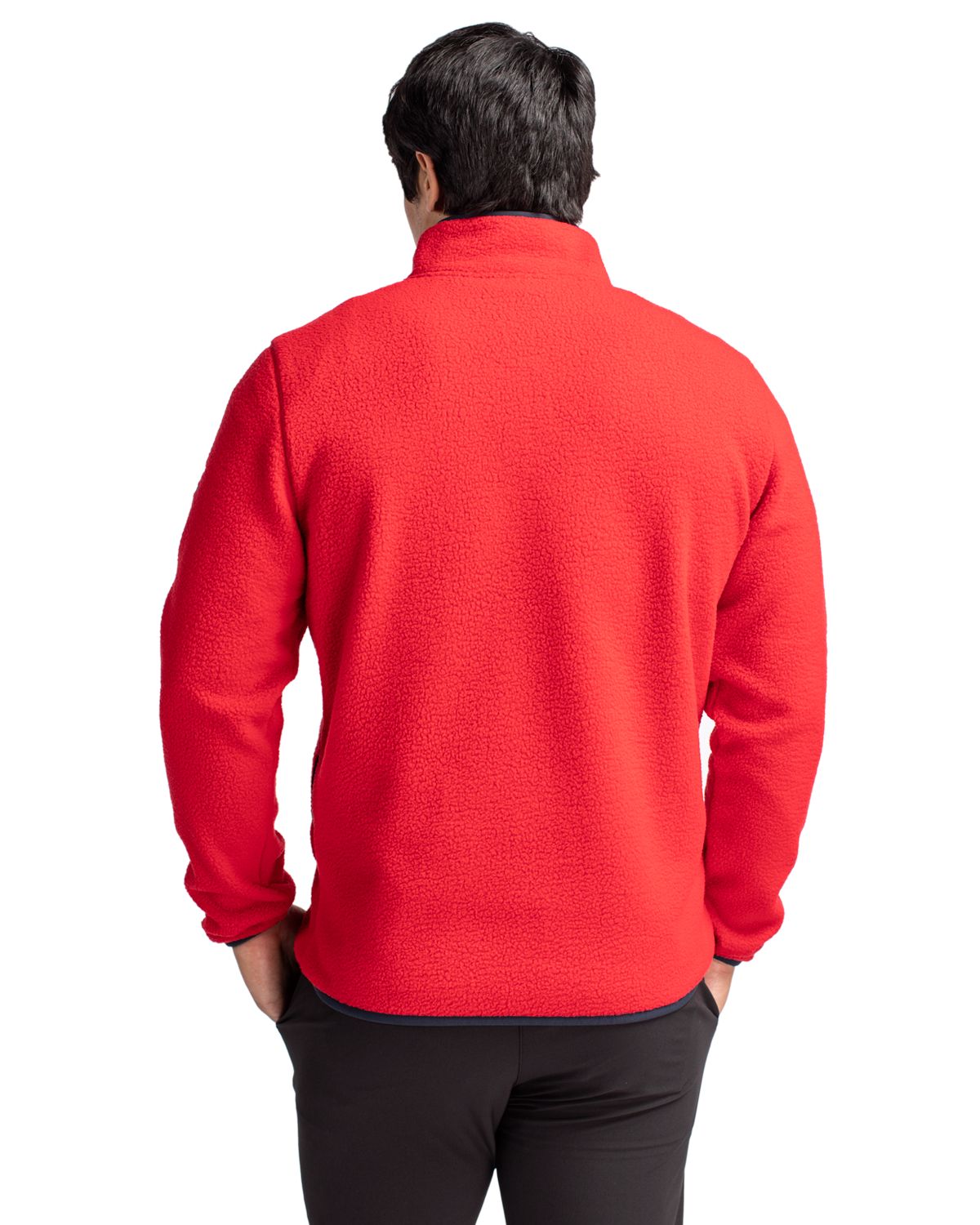 Cutter & Buck Cascade Epic Comfort Recycled Sherpa Fleece Mens Quarter Zip Jacket