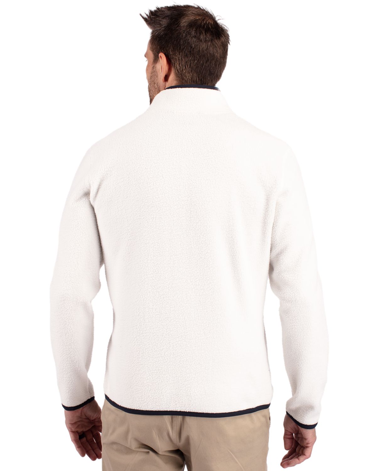 Cutter & Buck Cascade Epic Comfort Recycled Sherpa Fleece Mens Quarter Zip Jacket