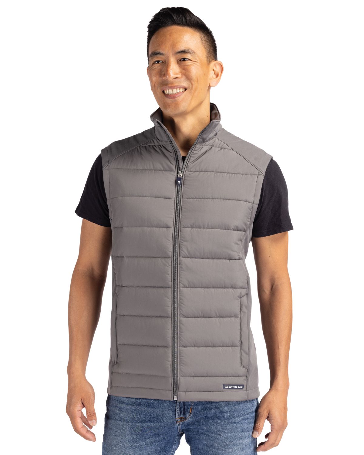 Cutter & Buck Evoke Epic Versatility Recycled Hybrid Softshell Mens Full Zip Vest