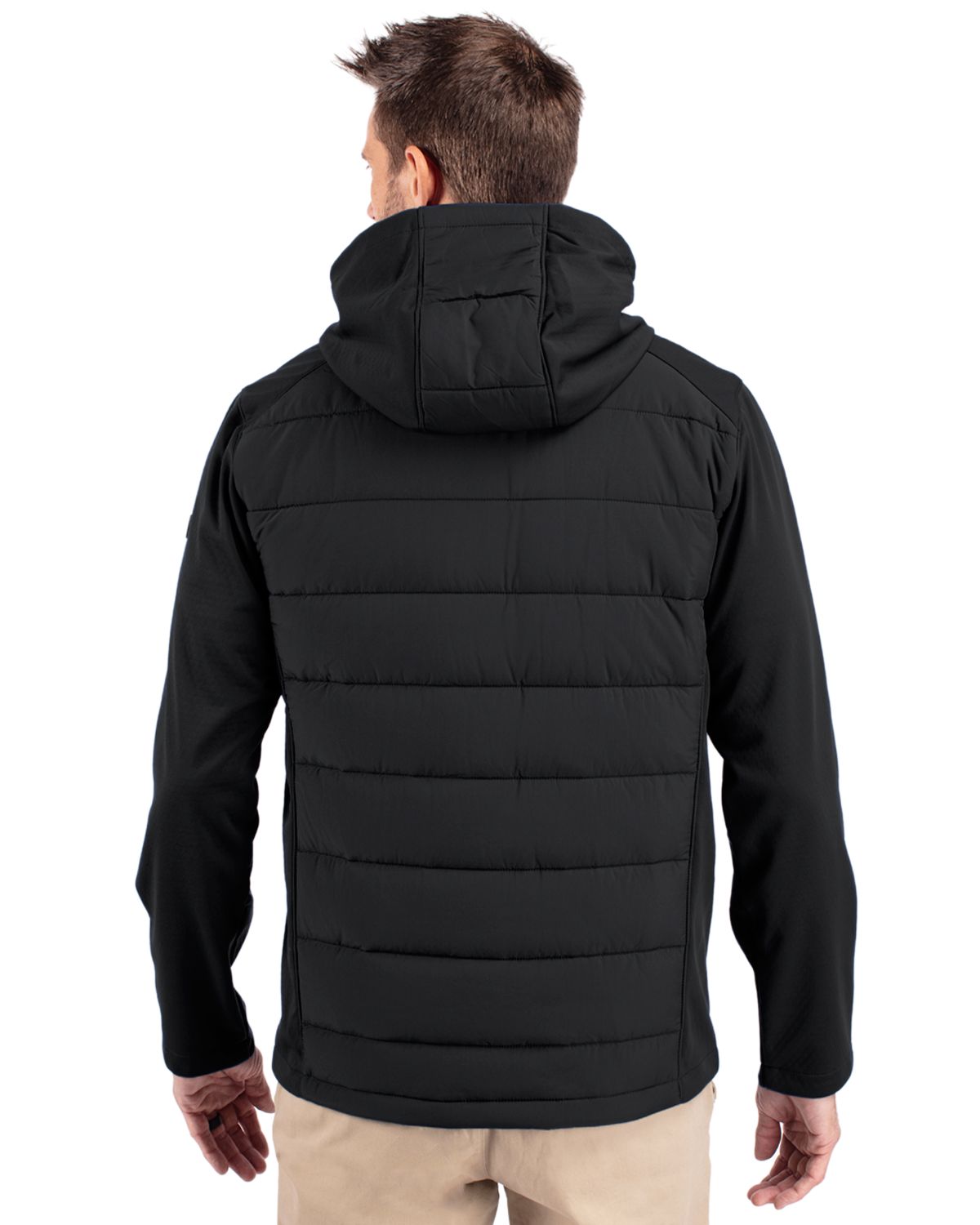Cutter & Buck Evoke Epic Versatility Recycled Hybrid Softshell Mens Big & Tall Full Zip Hooded Jacket