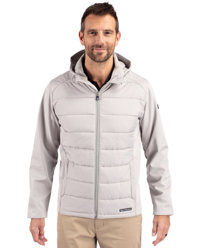 Cutter & Buck Evoke Epic Versatility Recycled Hybrid Softshell Mens Full Zip Hooded Jacket
