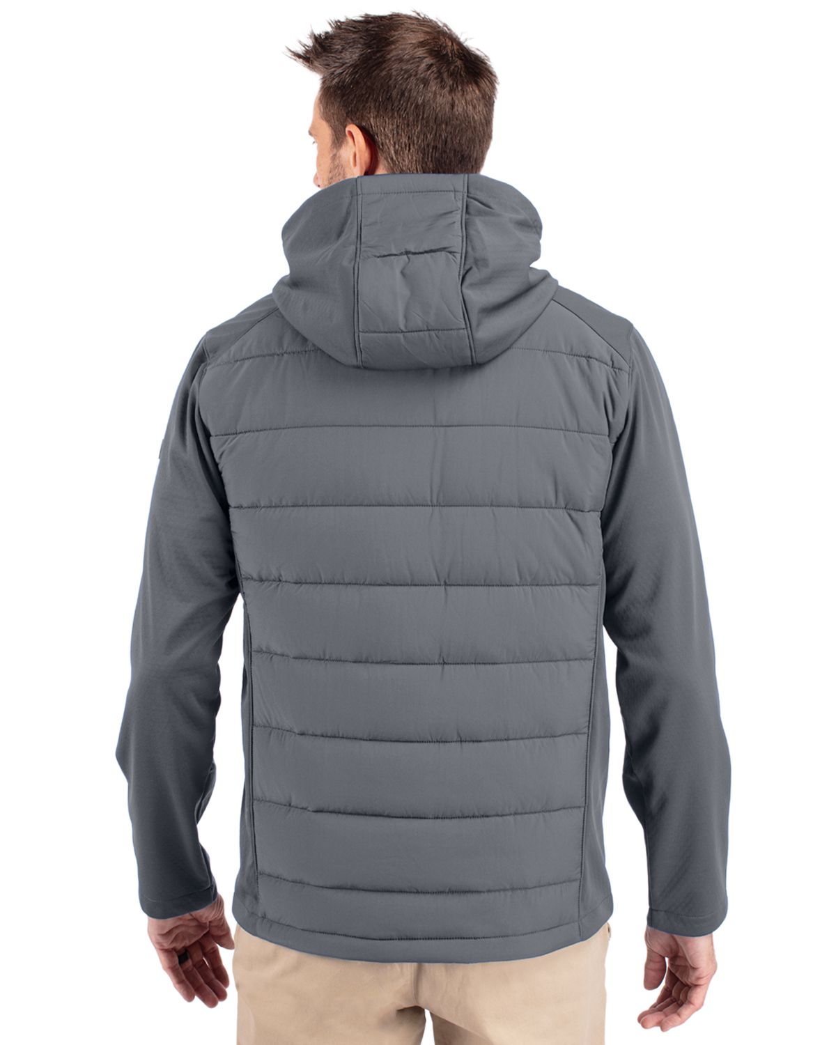 Cutter & Buck Evoke Epic Versatility Recycled Hybrid Softshell Mens Big & Tall Full Zip Hooded Jacket