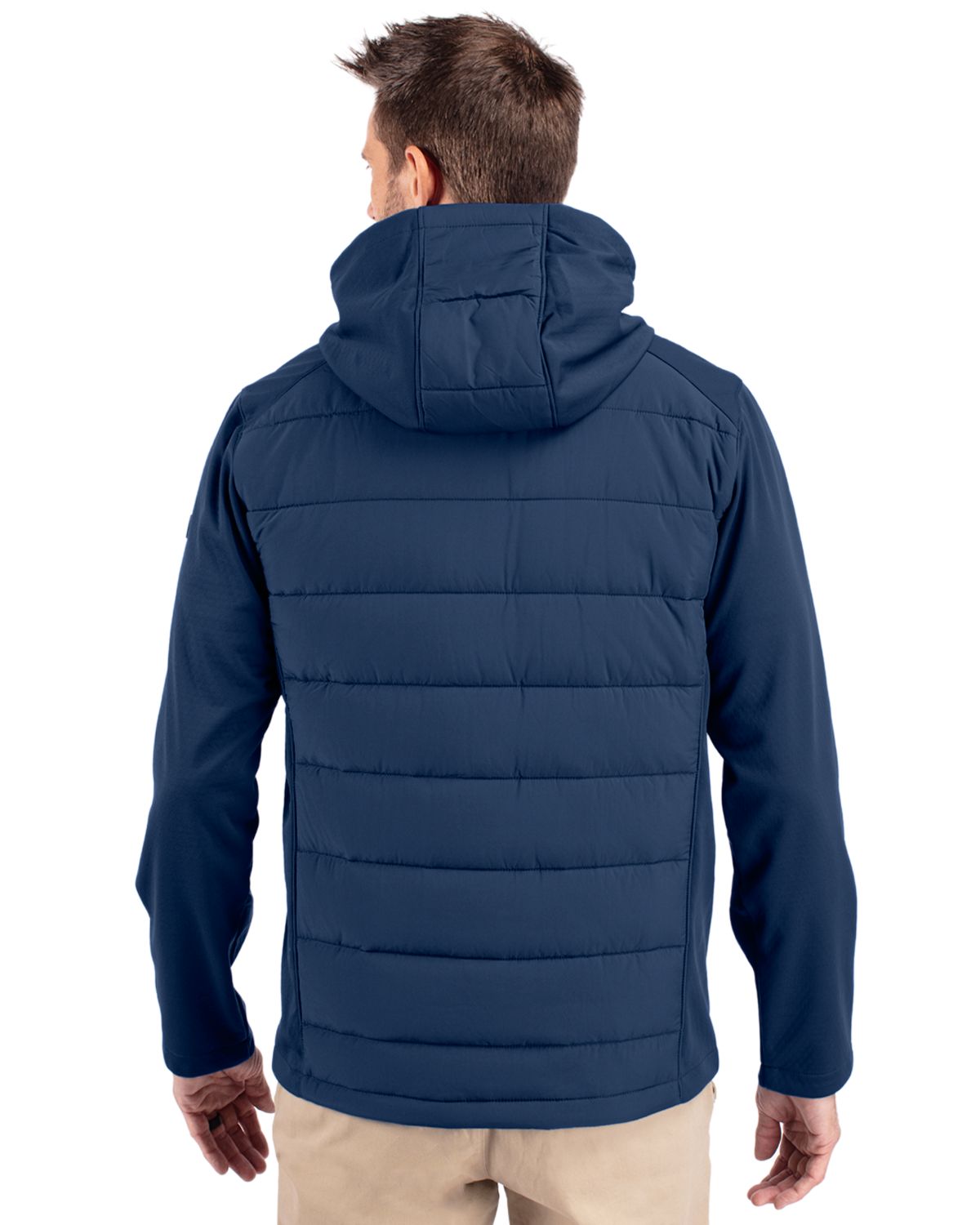 Cutter & Buck Evoke Epic Versatility Recycled Hybrid Softshell Mens Big & Tall Full Zip Hooded Jacket