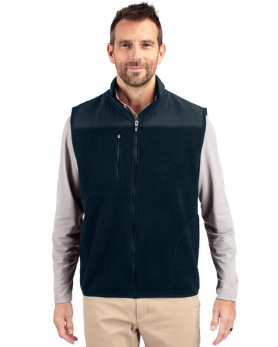 Cutter & Buck Cascade Epic Comfort Recycled Sherpa Fleece Mens Big & Tall Full Zip Vest