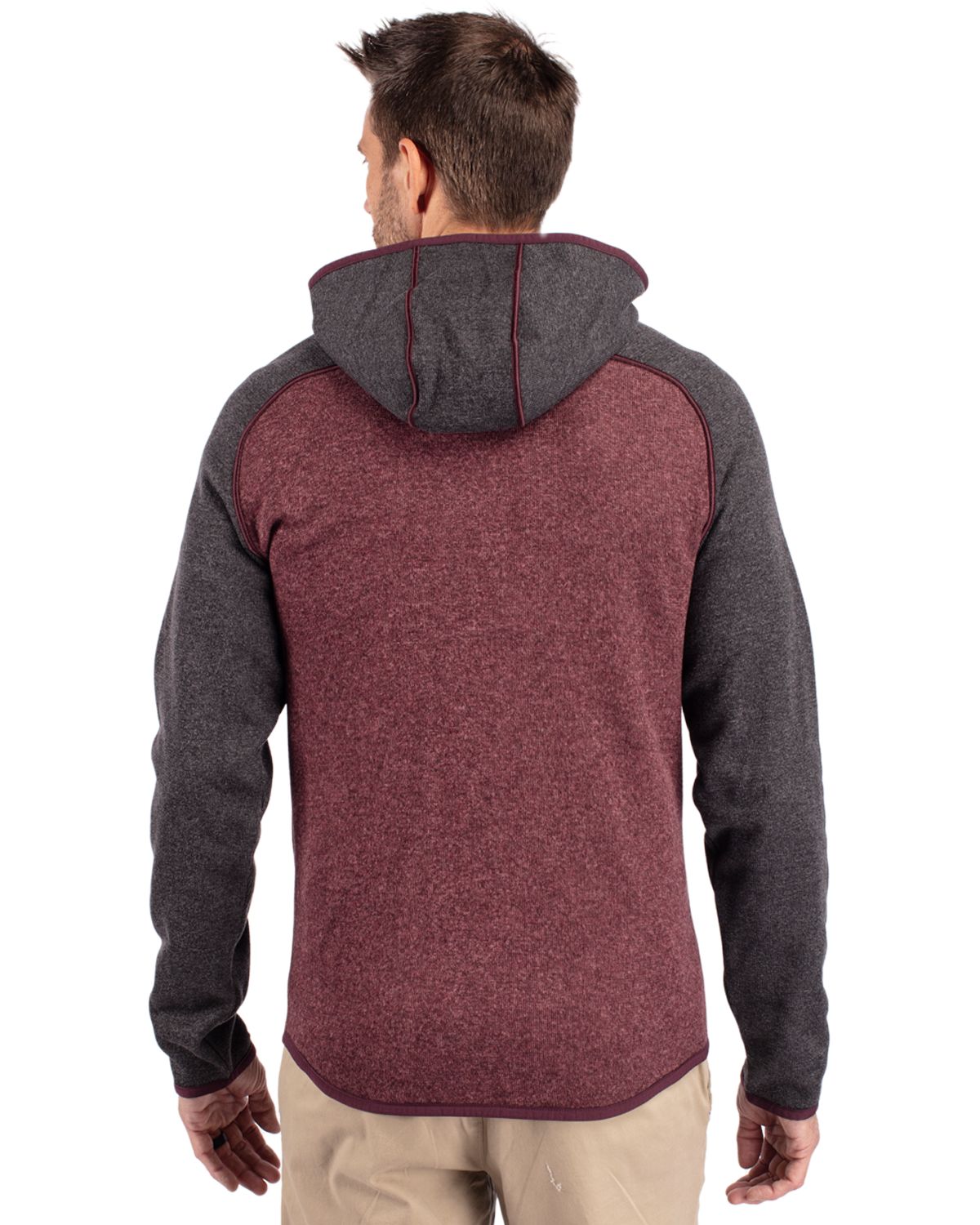 Cutter & Buck Mainsail Sweater-Knit Mens Full Zip Hooded Jacket