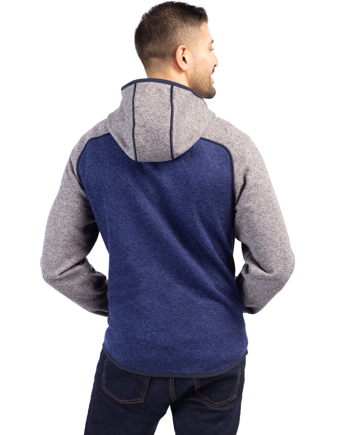 Cutter & Buck Mainsail Sweater-Knit Mens Full Zip Hooded Jacket