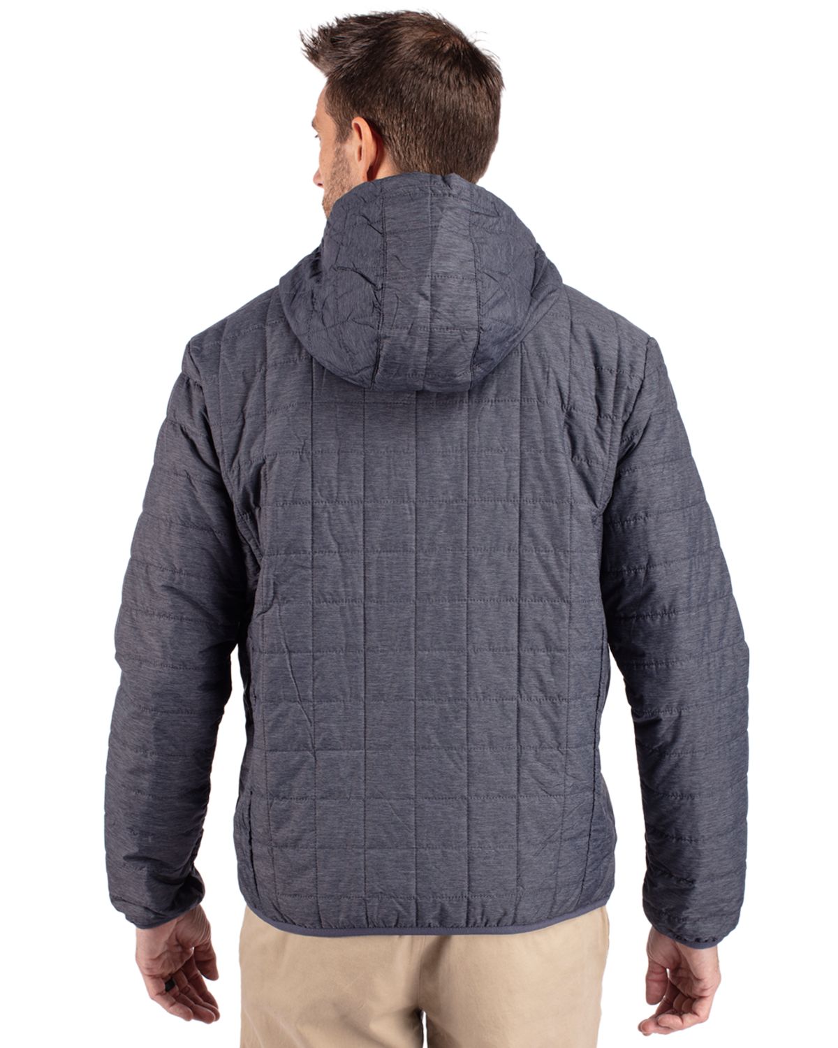 Cutter & Buck Rainier Recycled Insulated Puffer Mens Full Zip Hooded Jacket Jacket