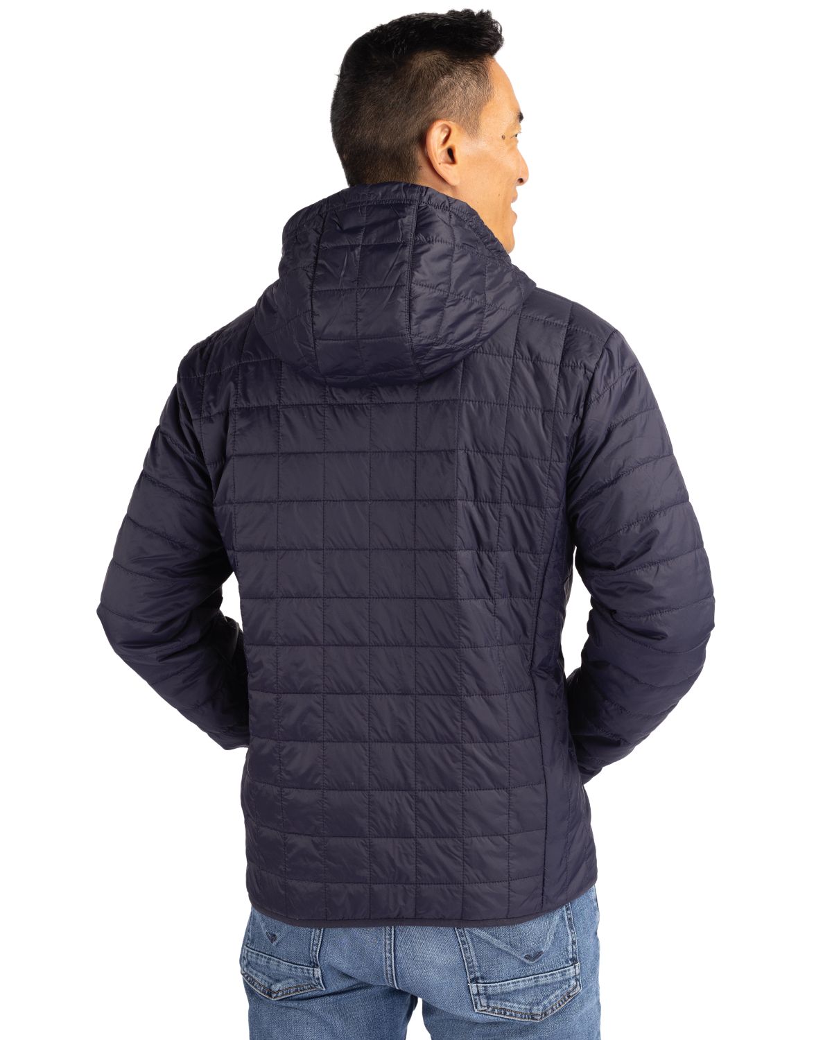 Cutter & Buck Rainier Recycled Insulated Puffer Mens Full Zip Hooded Jacket Jacket
