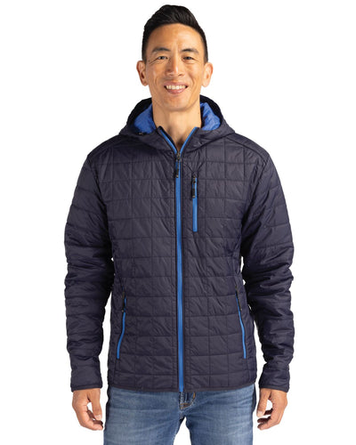 Cutter & Buck Rainier Recycled Insulated Puffer Mens Full Zip Hooded Jacket Jacket