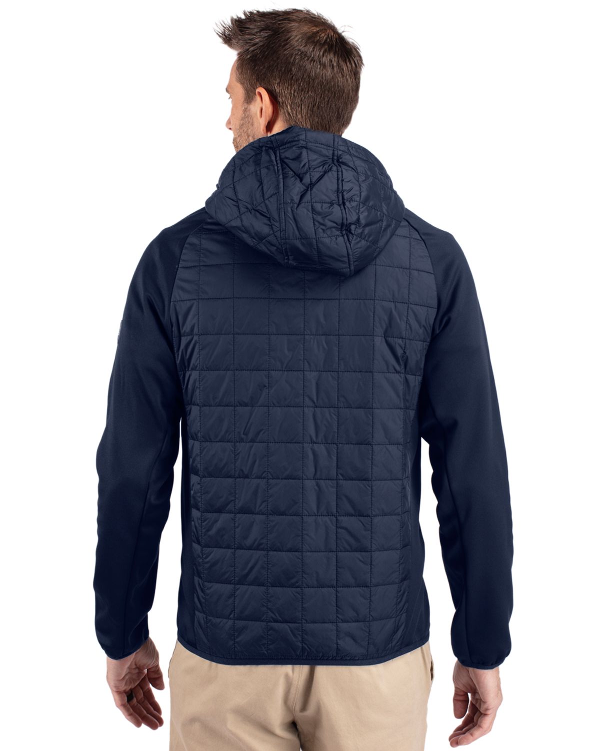 Cutter & Buck Rainier Recycled Insulated Hybrid Puffer Mens Full Zip Jacket
