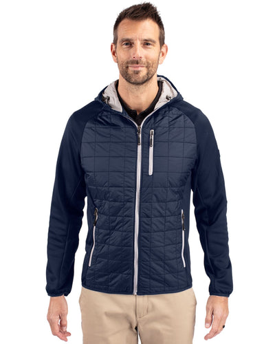 Cutter & Buck Rainier Recycled Insulated Hybrid Puffer Mens Full Zip Jacket