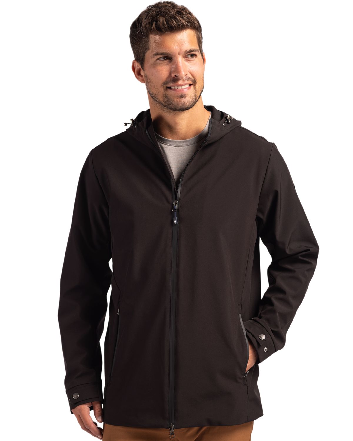 Cutter & Buck Camano Recycled Everyday Stretch Water Resistant Mens Full Zip Jacket
