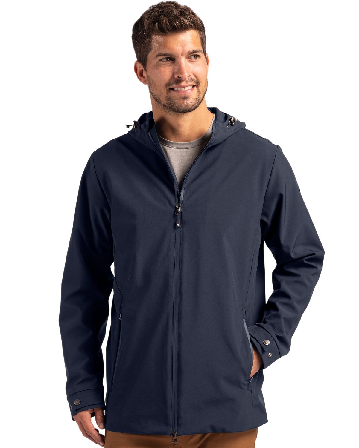 Cutter & Buck Camano Recycled Everyday Stretch Water Resistant Mens Full Zip Jacket