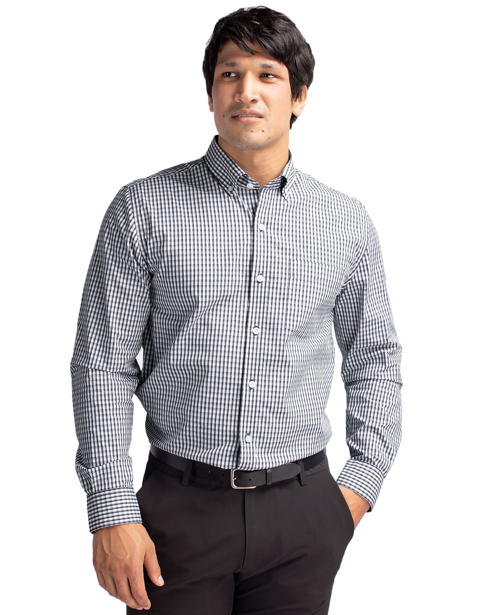 Cutter & Buck Easy Care Stretch Gingham Long Sleeve - Men's