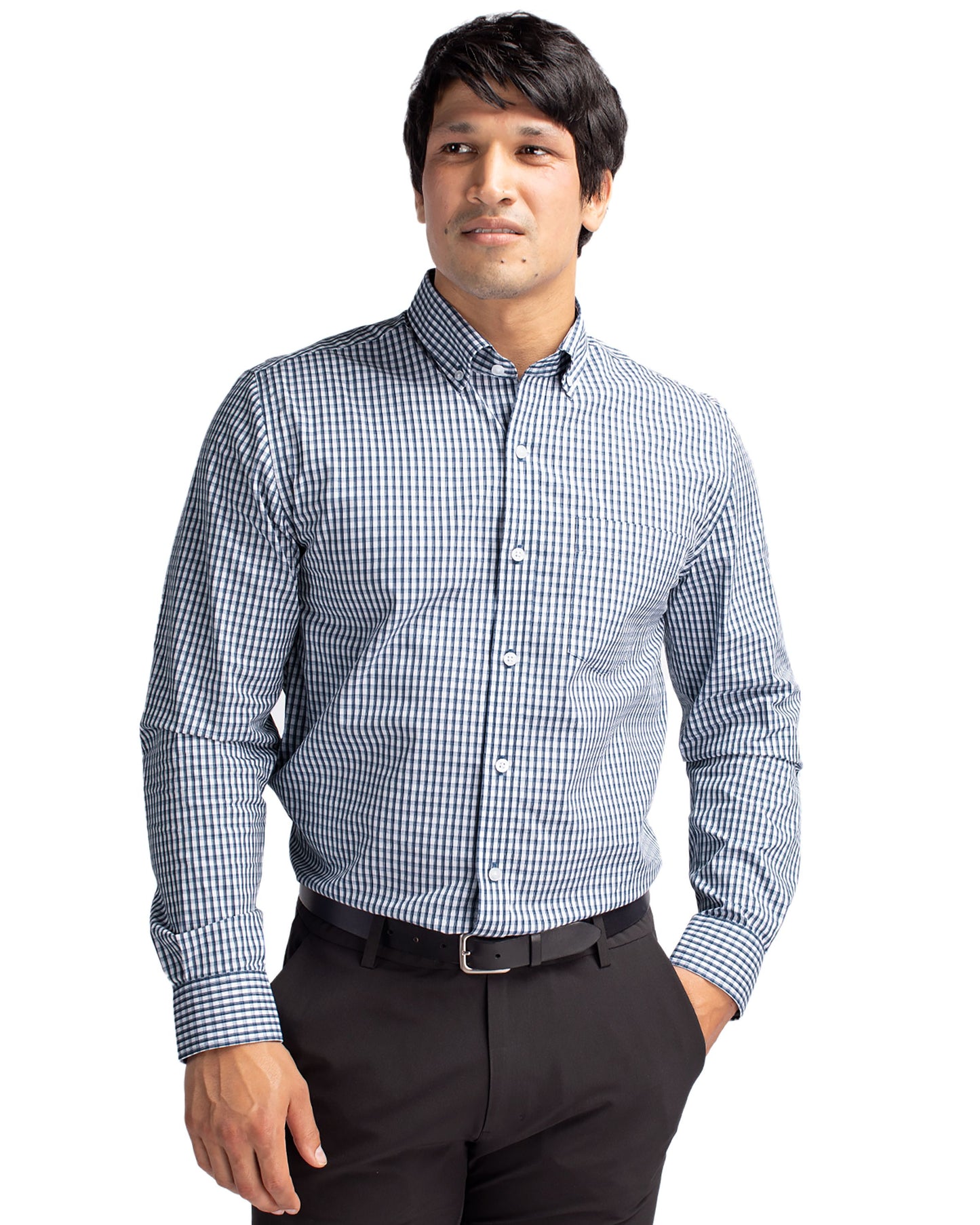 Cutter & Buck Easy Care Stretch Gingham Long Sleeve - Men's