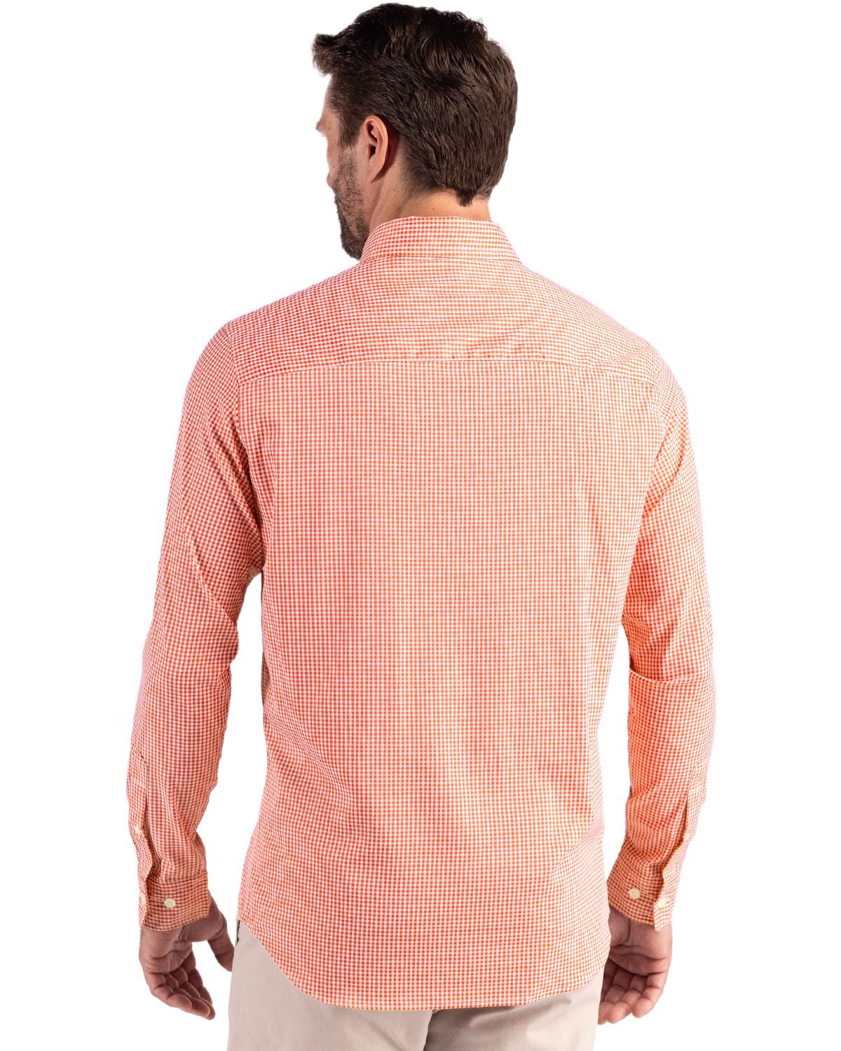Cutter & Buck Skyline Recycled Gingham Mens Big & Tall Long Sleeve Button Down Dress Shirt